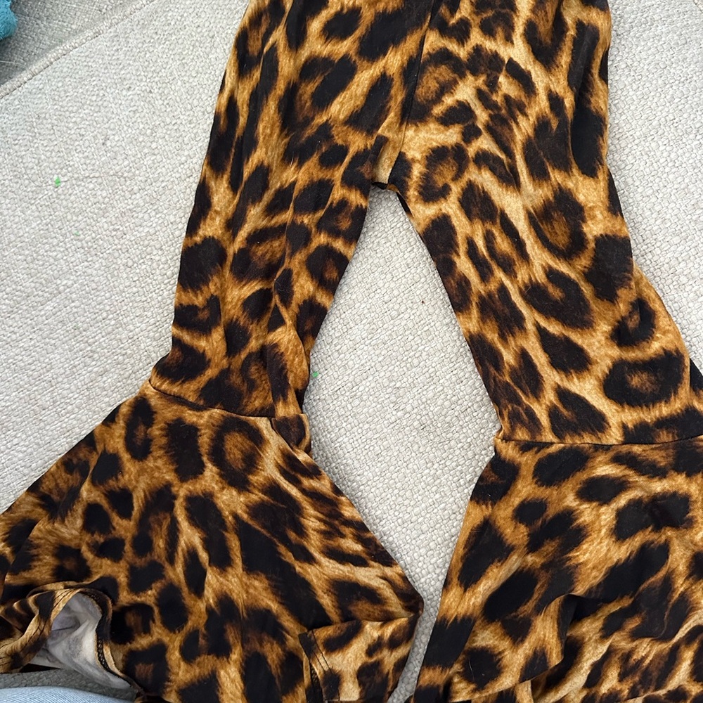Leopard Print Kids Bell Bottoms